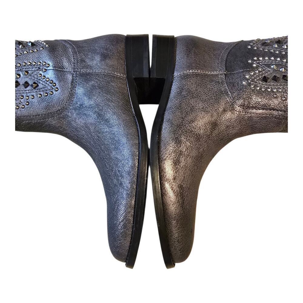 Frye & Co. Womens Tall Phoenix Distressed Studded Boots Size 6M Pewter Festival - Picture 10 of 10